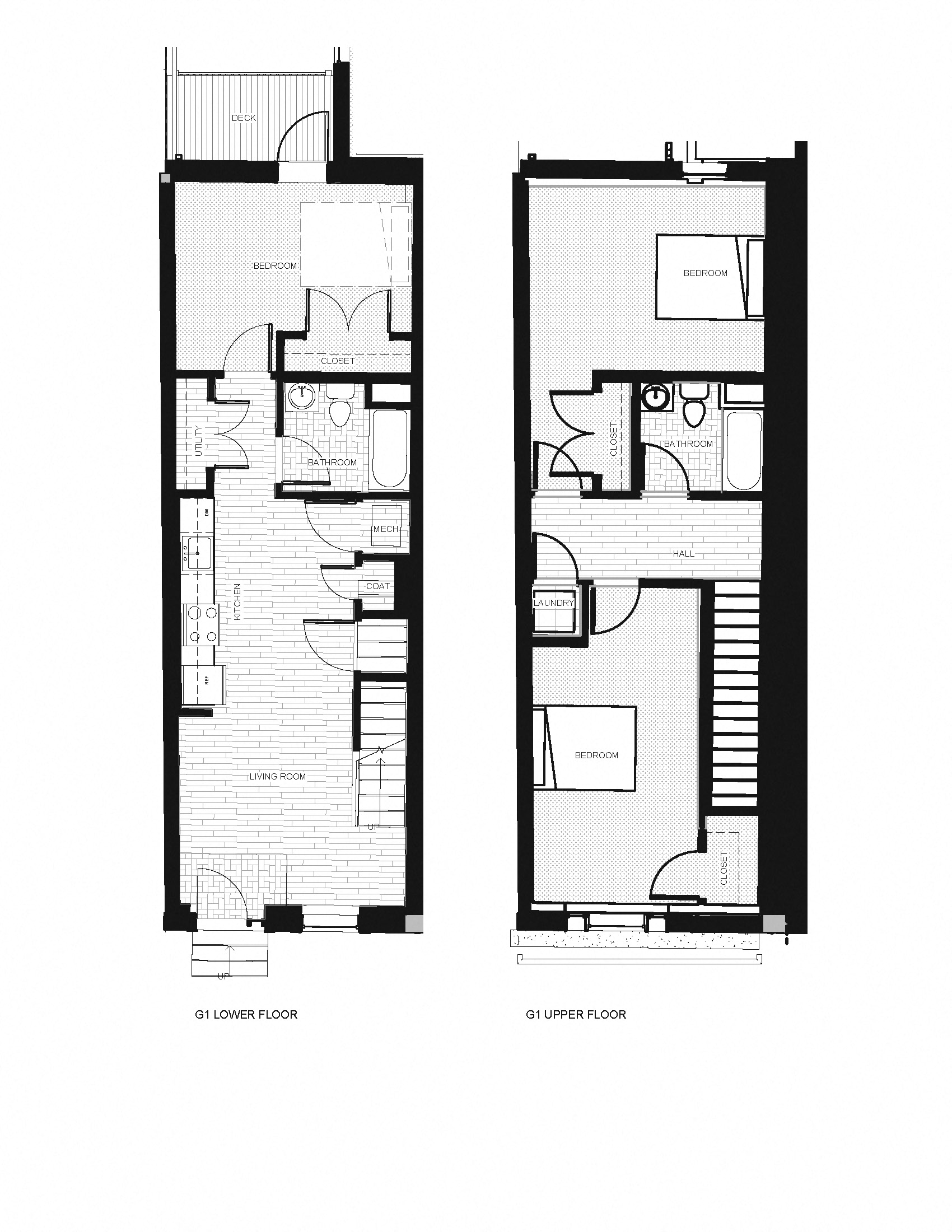 Floor plan for 3 beds, 2 baths, 1232 sqft